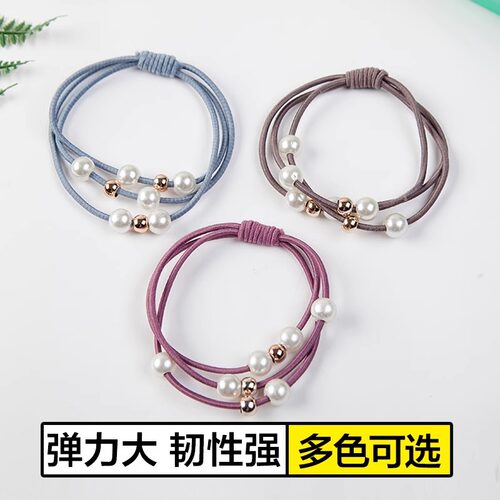 串珠多层橡皮筋扎头发绳高弹力
