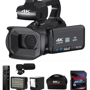 4寸触膜屏高清WIFI数码 机6400万像素4K摄录一体机64MP拍摄DV