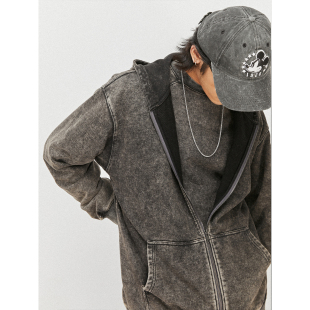 HOMME UNICA 环保蜡染做旧褪色洗水_复古连帽卫衣套 惊喜五折