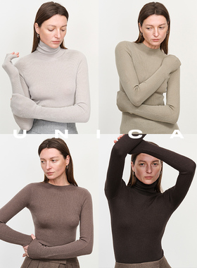 UNICA/秋冬双倍双股加厚BIELLA TEC120s可机洗羊毛秋冬厚版打底衫