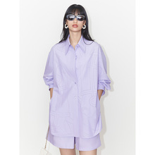 【惊喜六折】UNICA/镂空图腾马头空气感廓形防晒设计感衬衫套装