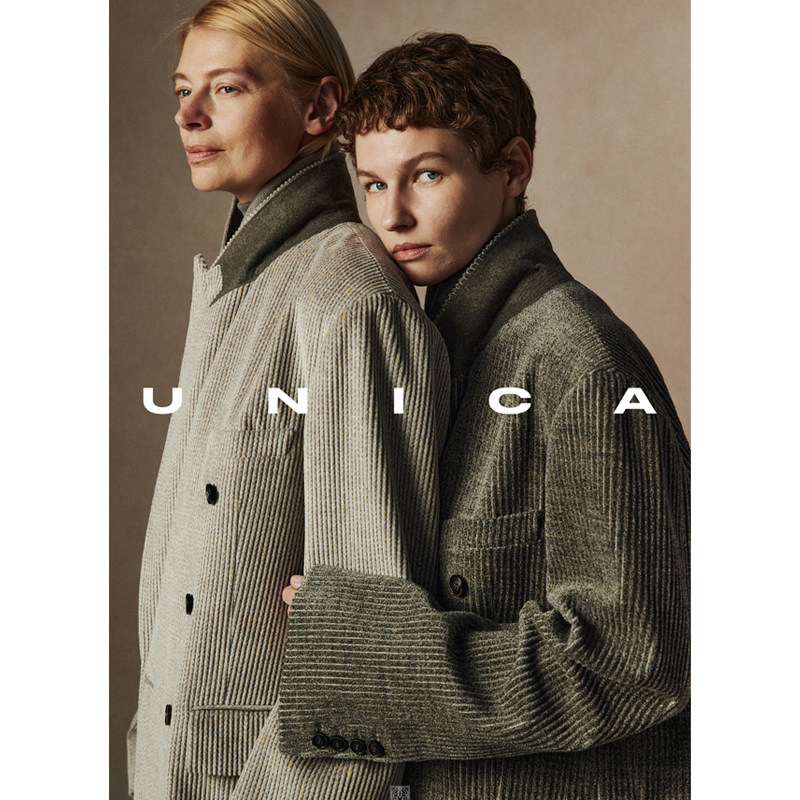 UNICA/秋冬时髦主义_意大利空运混彩灯芯绒老爹廓形西装外套