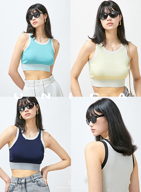 【惊喜五折】UNICA/时髦撞色设计_ 进口醋酸纱线时髦运动背心