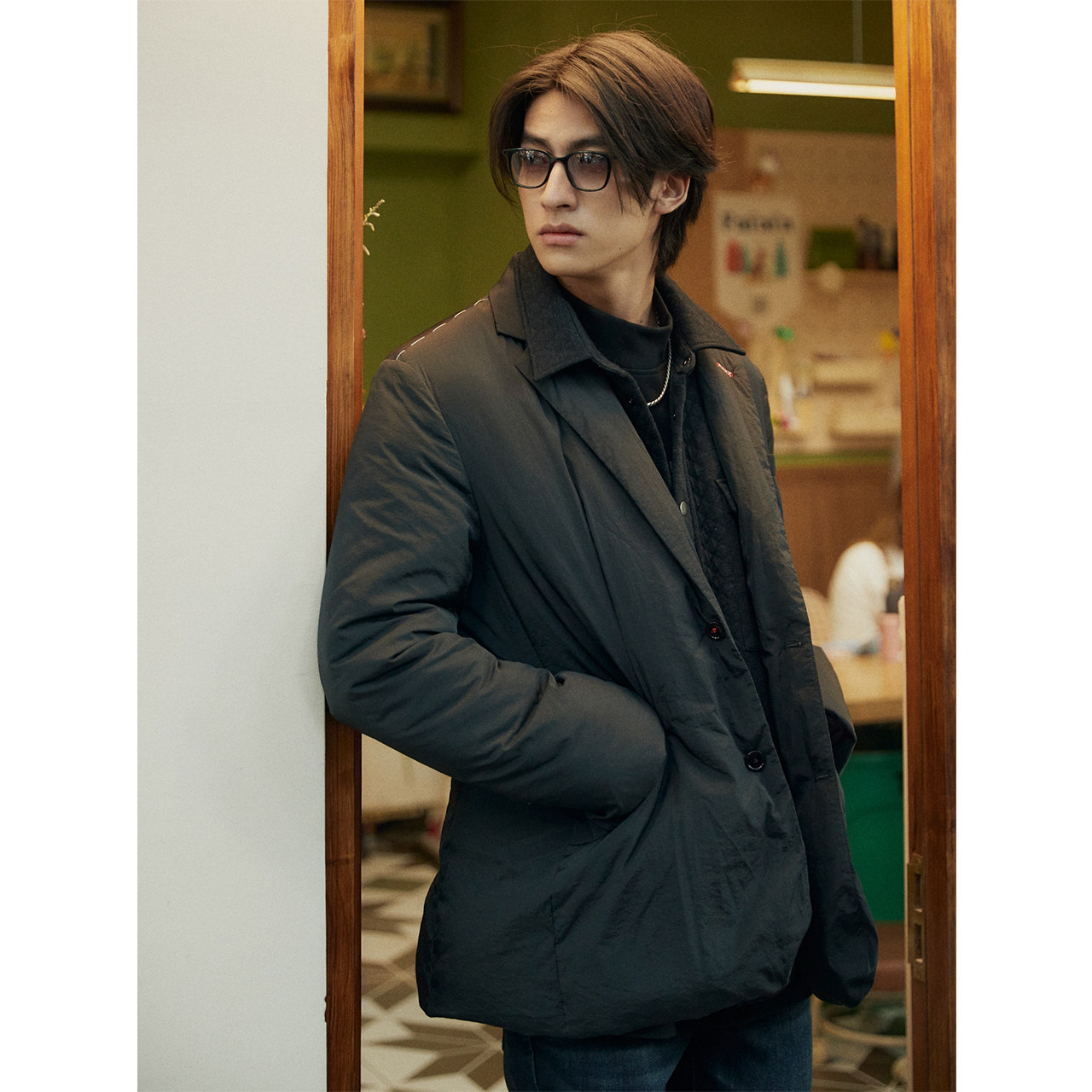 UNICA HOMME/摩登前卫范_鹅绒 加厚冬季男士羽绒服西装外套