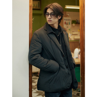 UNICA HOMME/摩登前卫范_鹅绒 加厚冬季男士羽绒服西装外套