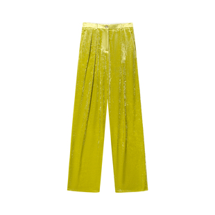 早春强推_醋酸乱花光泽丝绒_显瘦阔腿长裤 UNICA 惊喜五折