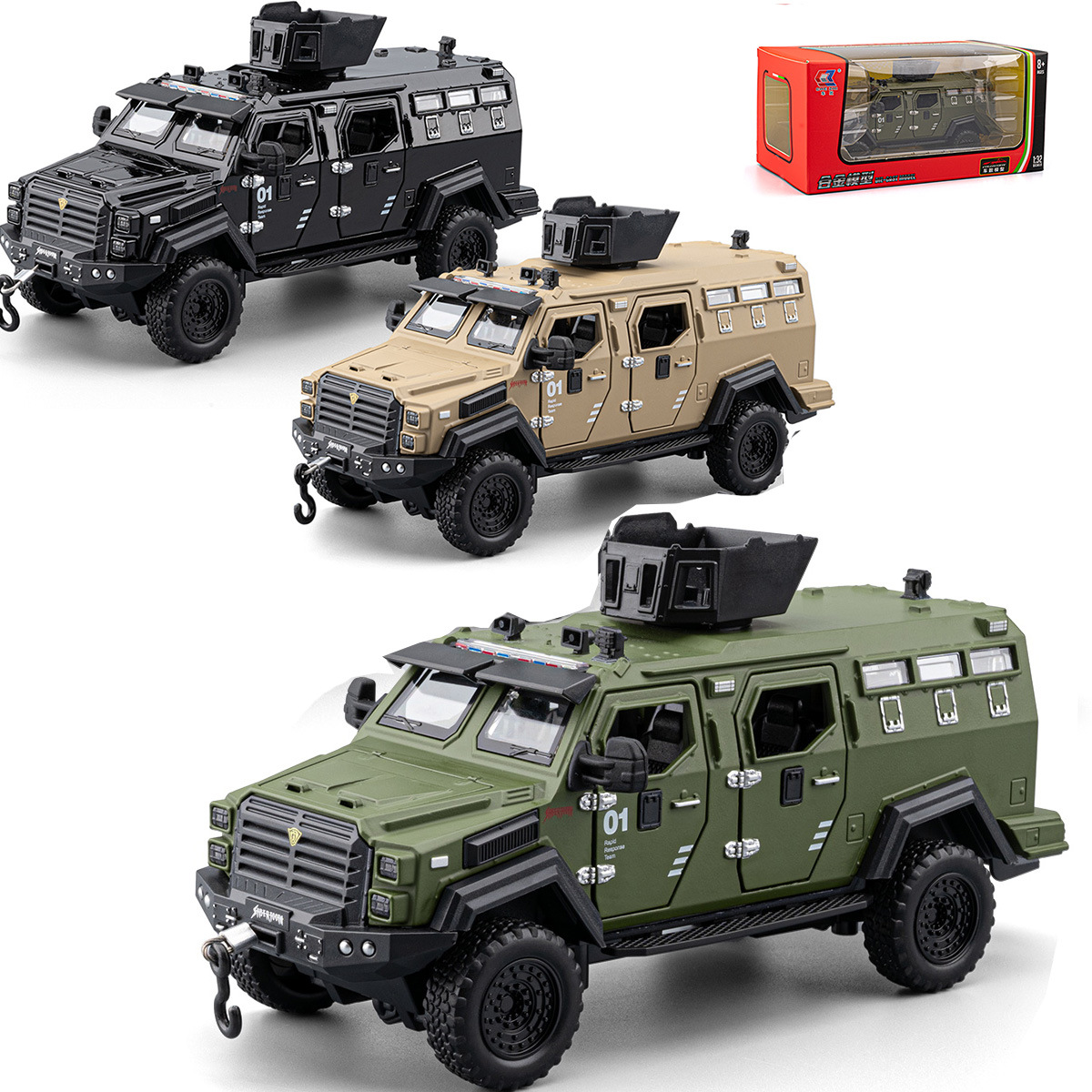 车致1:32剑齿虎合金汽车模型回力声光玩具越野车摆件收藏热销礼物