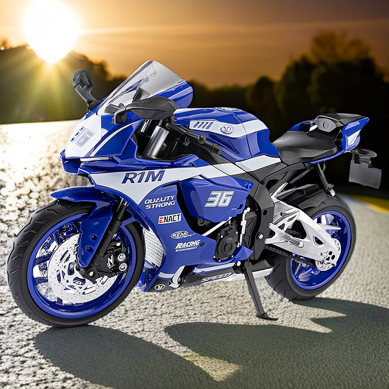 嘉业1:9雅马哈R1M合金摩托车模型大号机车避震玩具车收藏男孩礼物