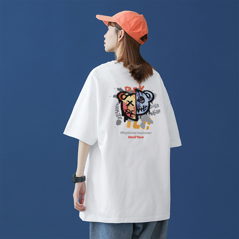潮牌短袖T恤女情侣休闲纯棉宽松