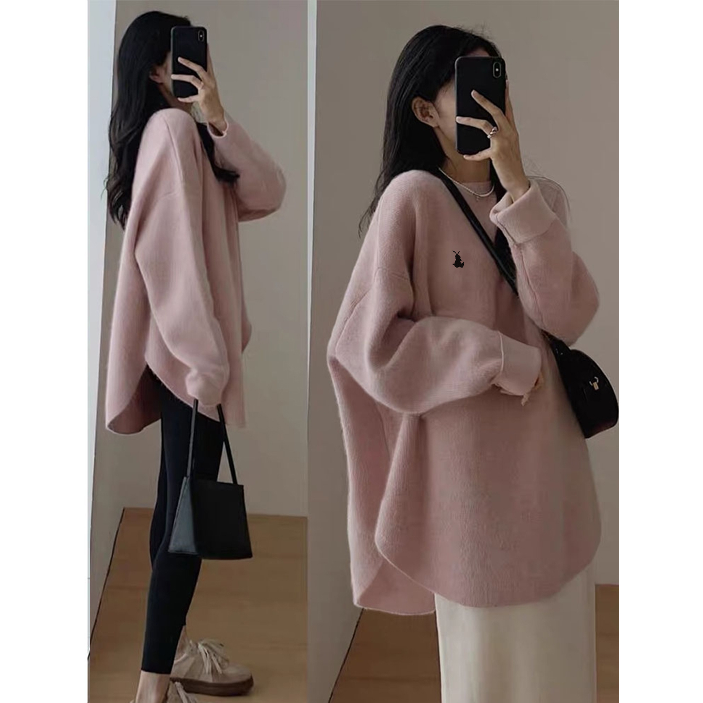 加厚德绒打底衫中长款t恤遮屁股