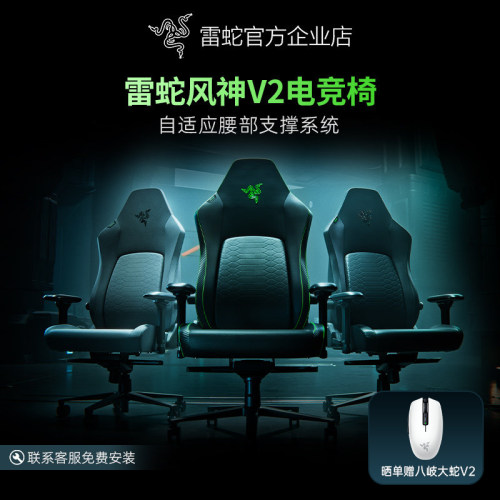 雷蛇风神V2人体工程学游戏电竞椅