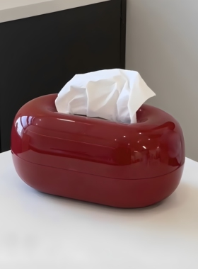 【乔迁礼物】红色洞石纸巾盒家用客厅茶几抽纸盒创意餐巾纸收纳盒