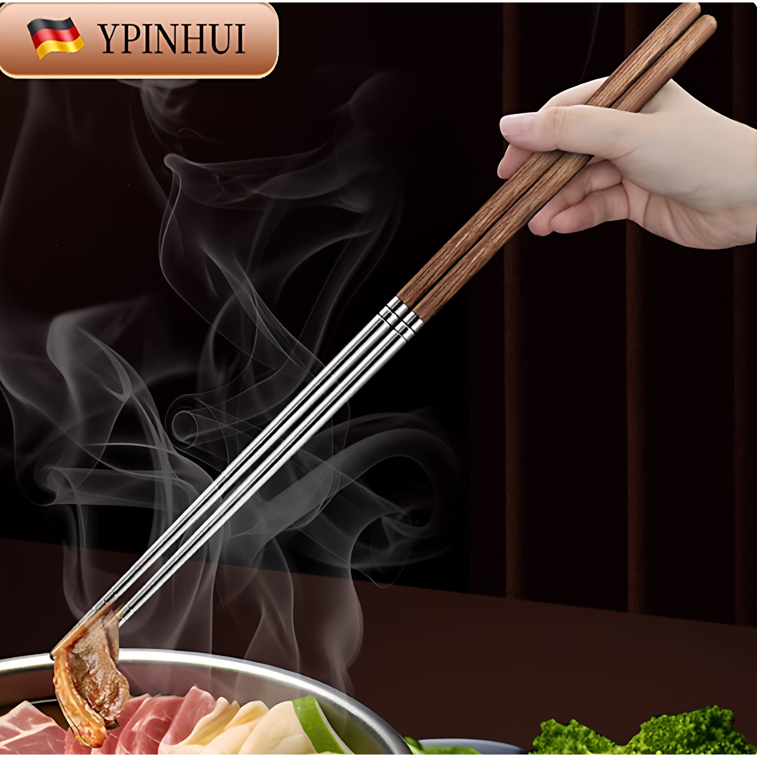 304不锈钢加长油炸筷子耐高温防烫捞面火锅筷子商用炸油条专用筷