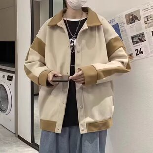 【一折专区】MAMMJUDX外套男春秋季男装新款潮流痞帅拼色翻领高端