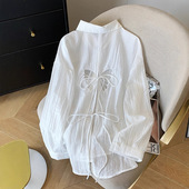 薄款 外搭设 女夏季 新款 一折专区 MAMMJUDX蝴蝶绑带开叉防晒衬衫