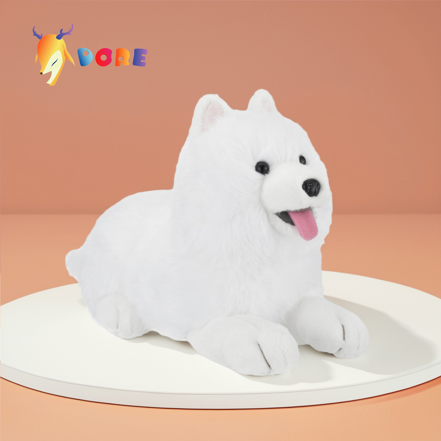 DORE治愈系笑脸小顽童萨摩耶玩偶公仔狗狗毛绒玩具小孩生日礼物