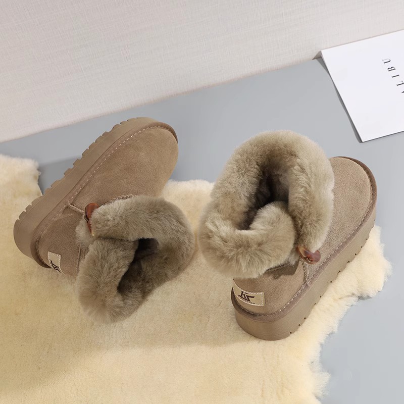 皮毛一体雪地靴女加厚保暖大棉鞋