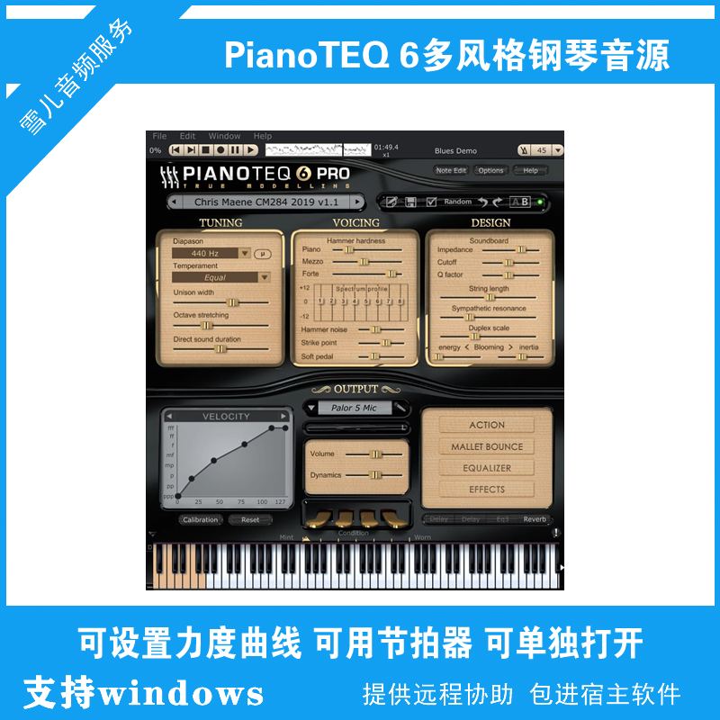 简易钢琴音源PianoTEQ6练琴编曲midi键盘音色独立vst插件用包远程 乐器/吉他/钢琴/配件 软音源 原图主图