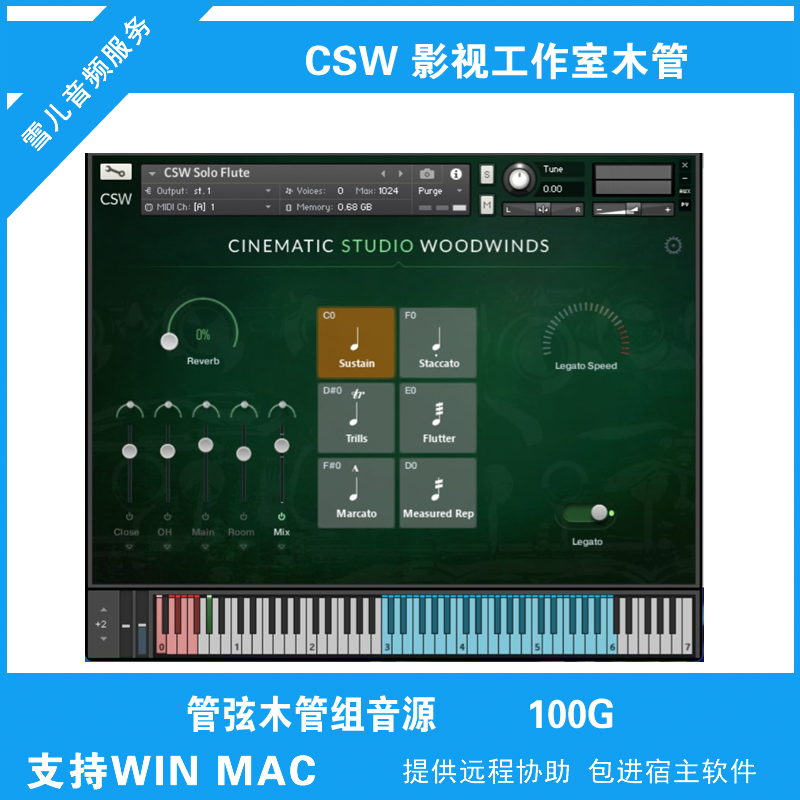 csw影视工作室木管编曲音源管弦木管组乐器康泰克音色库pc mac
