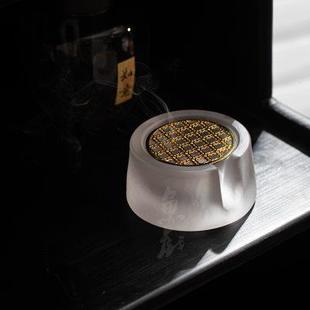 茶道加热炉子烤煮茶器 鱼戏水晶玻璃温茶炉蜡烛暖茶器复古简约日式
