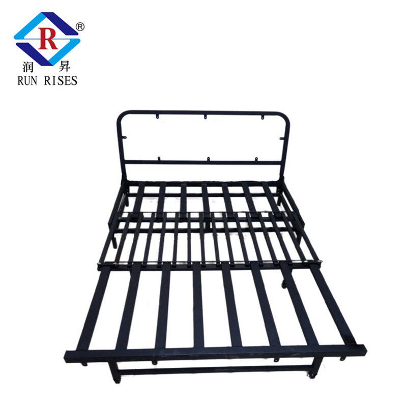 三折推拉铁架床 折叠沙发两用小户型五金配件 伸缩抽拉床