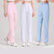 护士裤 粉色半松紧腰薄款 子女夏季 护士服工作西裤 透气白色蓝色大码