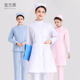 白大褂护士服女短袖 医院口腔实验室工作服左偏捏折 夏立领分体套装