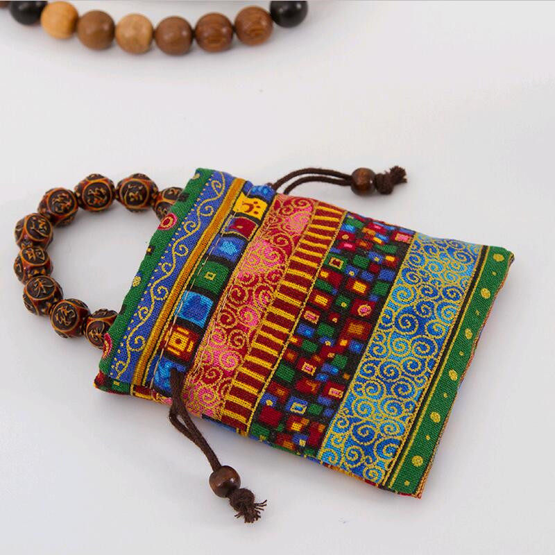 民族风饰品首饰袋小布袋手串挂件文玩袋抽绳束口袋锦囊福袋佛珠袋