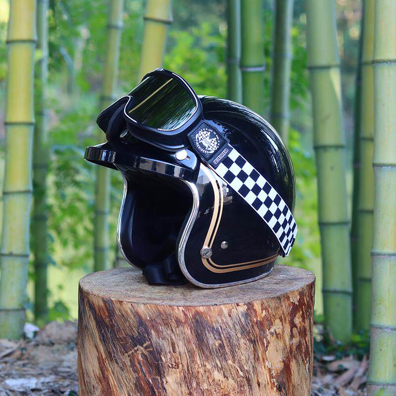 新款台湾chief复古摩托车骑行头盔男女四季通勤哈雷小盔体国标3c