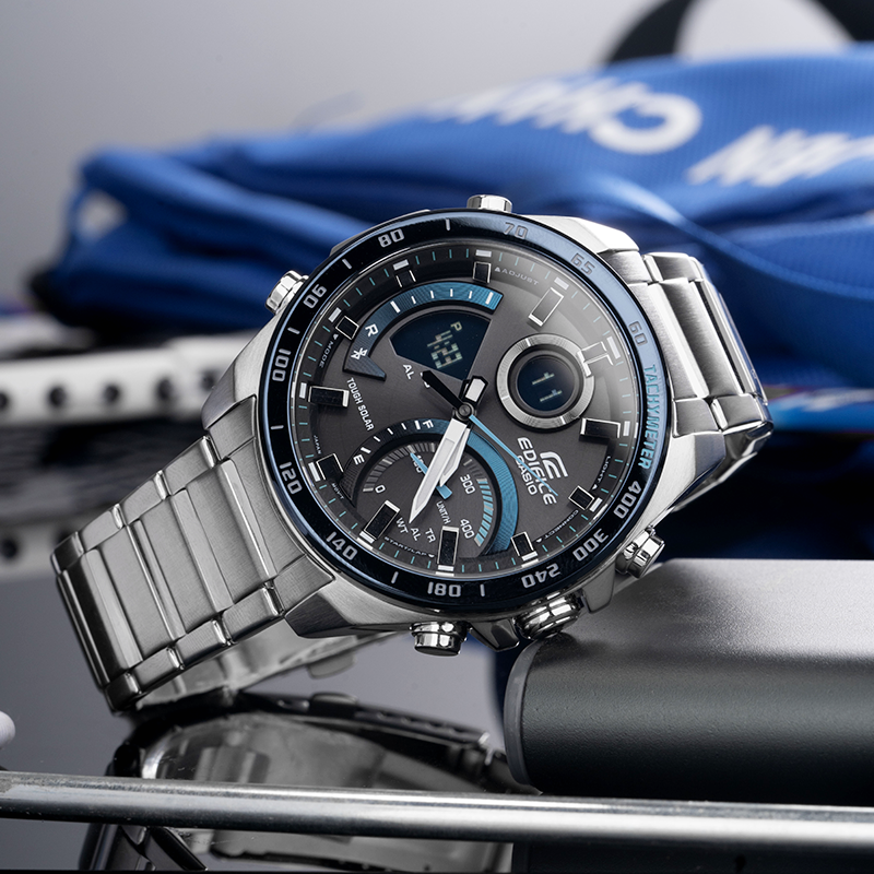 卡西欧ecb900手表男 edifice非机械男士光动能金属夜光时尚石英表