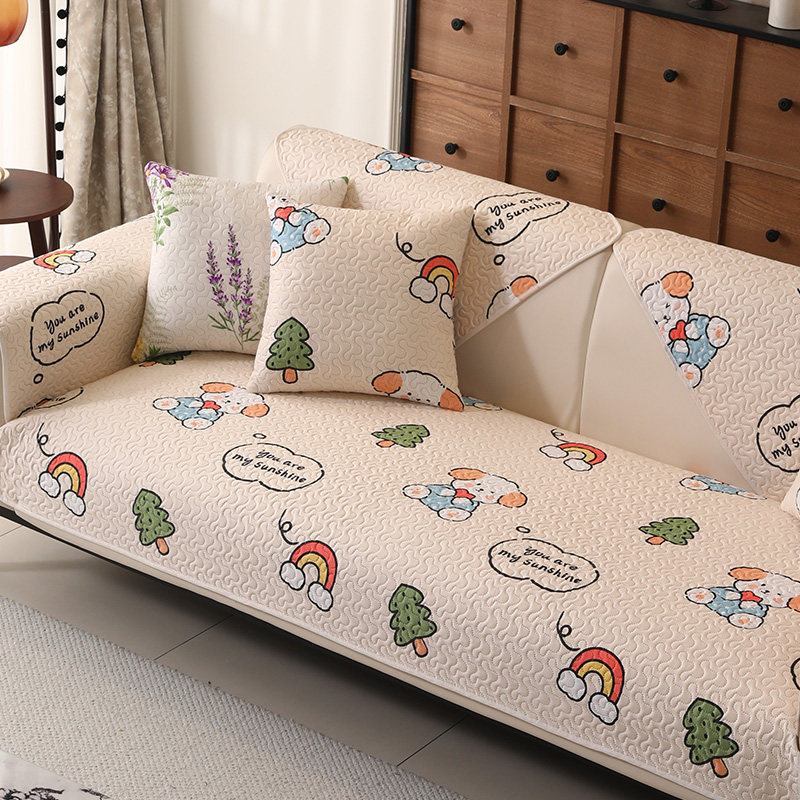 沙发垫四季通用防滑坐垫子简约现代纯棉全包卡通套沙发套罩靠背巾,居家布艺,沙发垫,淘宝优惠券,粉丝福利购,淘宝优惠卷