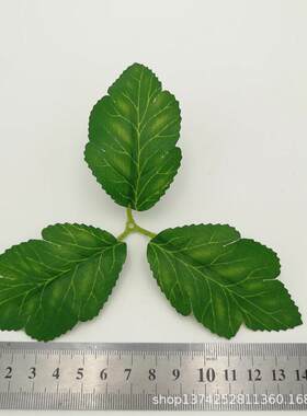 仿真花14厘米丝印射骨菊叶植物墙花环通过纹路玫瑰叶厂家直销