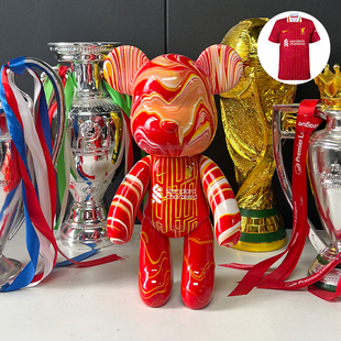 利物浦球队切尔西流体熊【33cm】球队周边摆件纯手工制作球衣配色