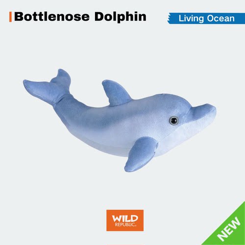 海洋系列瓶鼻海豚毛绒美国WildRepublic玩偶仿真自然治愈玩具