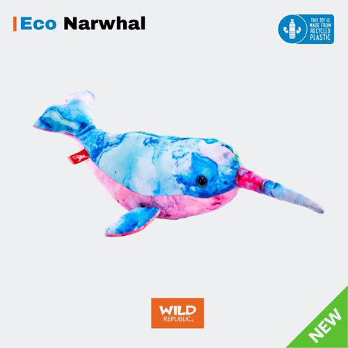 Eco水彩独角鲸鱼毛绒动物创意玩偶美国WildRepublic新款艺术家