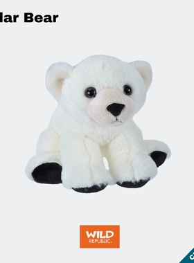 北极熊美国WildRepublic仿真mini毛绒玩具自然治愈陪伴玩偶礼物