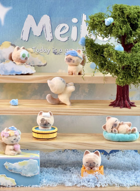 暹罗猫盲盒小猫出击系列可爱猫咪摆件桌面摆件礼物解压便宜袖珍