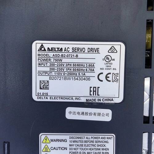 议价二手台达B2伺服驱动器750w/220v型号ASD-B2-0721-B 拆机件
