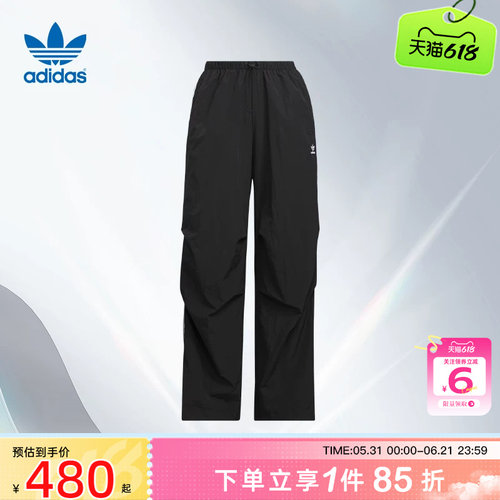 劲浪adidas阿迪达斯三叶草女子运动休闲健身舒适黑色长裤子KF9615