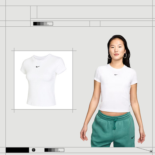 劲浪nike耐克女子运动休闲短款修身百搭潮短袖夏季T恤FV5509-100