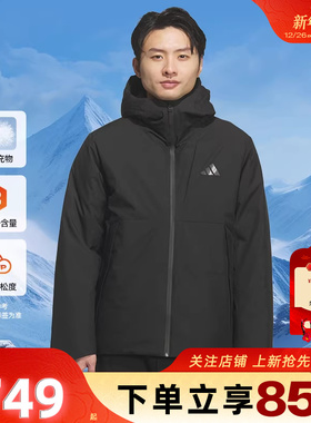 劲浪adidas阿迪达斯男子运动休闲冬季新款黑色羽绒服外套KQ5505
