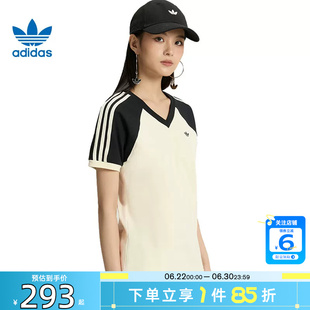 劲浪体育adidas阿迪达斯三叶草夏季女子运动休闲短袖T恤KF0316