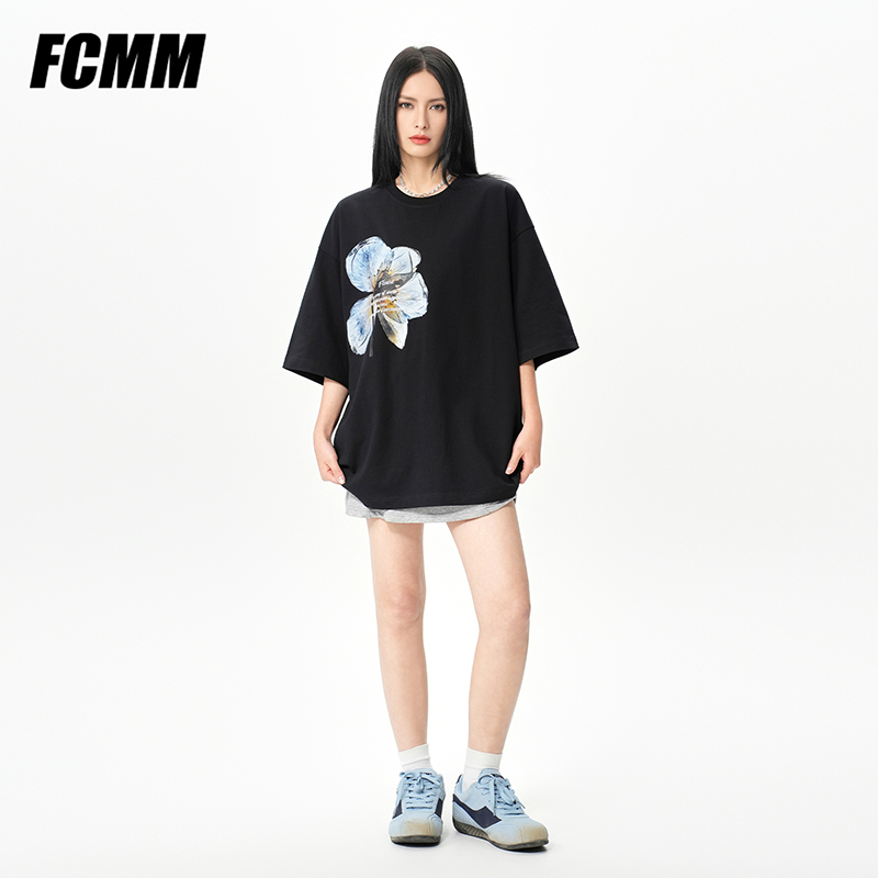 FCMM印花纯棉情侣短袖T恤男女