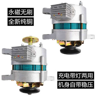 农用车三c轮车四轮拖拉机12V14V永磁交直流充电带灯两用发电机