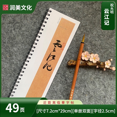 明 祝允明草书云江记对临近距离临摹字帖卡单册