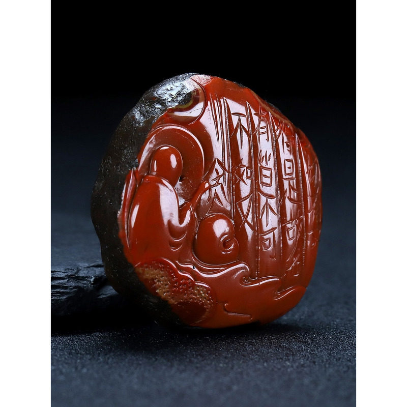 【原矿】天然正宗四川凉山原石南红玛瑙柿子红悟道吊坠挂件原石25