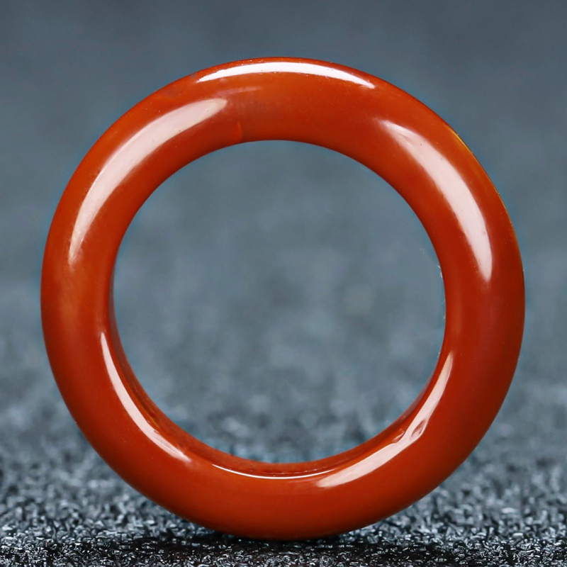 原矿天然四川凉山保山南红玛瑙火焰纹指环扳指原石男女南红戒指J