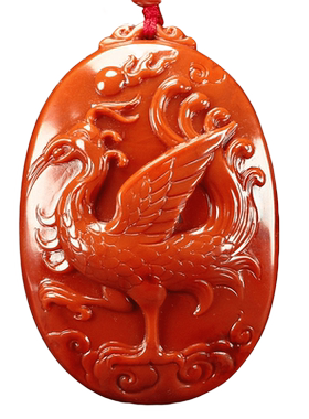 玉思缘男女南红玛瑙朱雀天然吊坠