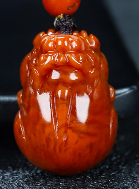 【原矿】天然四川凉山南红玛瑙原矿无胶貔貅吊坠挂件男女款340号