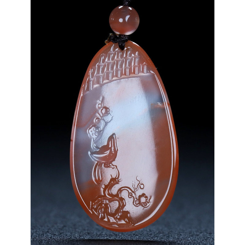 【原矿】正品天然四川凉山南红玛瑙柿子红挂件花鸟吊坠原矿石103